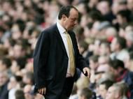 LIVERPOOL, UNITED KINGDOM - OCTOBER 02:  Liverpool Manager, Rafa Benitez looks dejected during the Barclays Premiership match between Liverpool and Chelsea at Anfield on October 2, 2005 in Liverpool, England.  (Photo by Ben Radford/Getty Images)